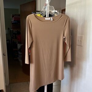 Susan Graver Beige 3/4 Sleeve Women's Tunic Top